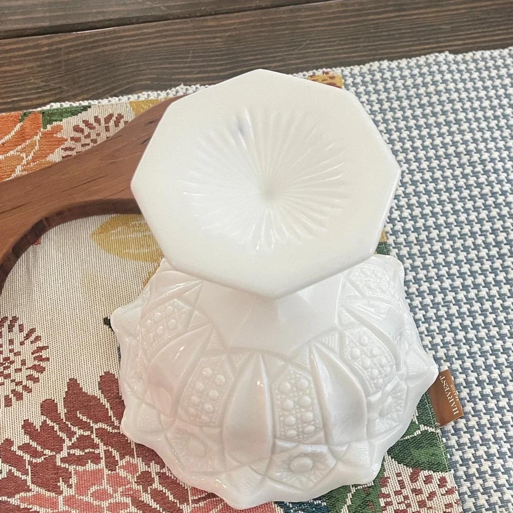 Elegant White Milk Glass Pedestal Vase - Picture 2 of 4